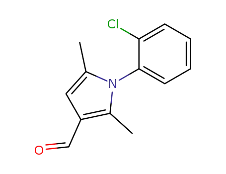 Molecular Structure of 119673-49-3 (1-(2-CHLOROPHENYL)-2,5-DIMETHYL-1H-PYRROLE-3-CARBALDEHYDE)