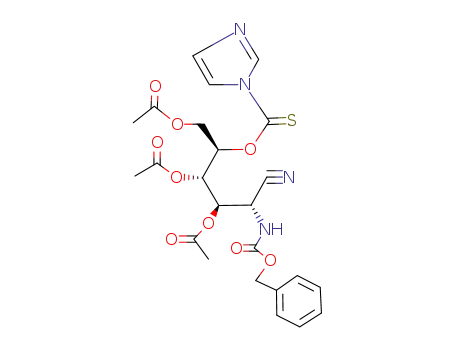 2-benzyloxycarbonylamino-2-deoxy-3,4,6-tri-O-acetyl-5-imidazol-1-ylthiocarbonyloxy-D-glucononitrile