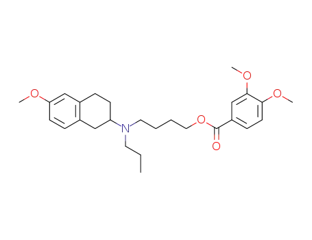 Molecular Structure of 82763-53-9 (N-Propyl-N-[4-(3,4-dimethoxybenzoyloxy)butyl]-6-methoxy-1,2,3,4-tetrahydro-2-naphthylamine)