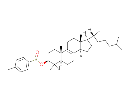 Molecular Structure of 83040-01-1 (4-Methyl-benzenesulfinic acid (3S,5R,10S,13R,14R,17R)-17-((R)-1,5-dimethyl-hexyl)-4,4,10,13,14-pentamethyl-2,3,4,5,6,7,10,11,12,13,14,15,16,17-tetradecahydro-1H-cyclopenta[a]phenanthren-3-yl ester)