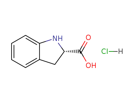 Molecular Structure of 82923-76-0 (S)-(-)-Indoline-2-carboxylic acid hydrochloride)