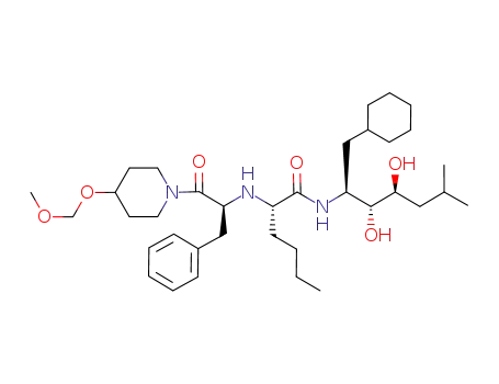 (2S,4S)-3-aza-2-butyl-4-<<4-(1,3-dioxabutyl)piperidin-1-yl>carbonyl>-5-phenylpentanamide of (2S,3R,4S)-2-amino-1-cyclohexyl-3,4-dihydroxy-6-methylheptane