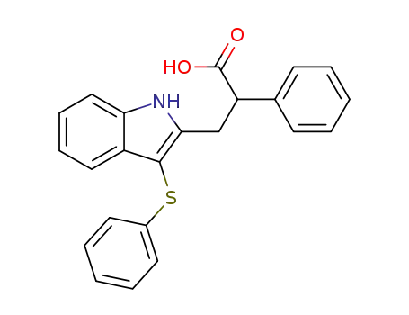 2-Phenyl-3-(3-phenylsulfanyl-1H-indol-2-yl)-propionic acid