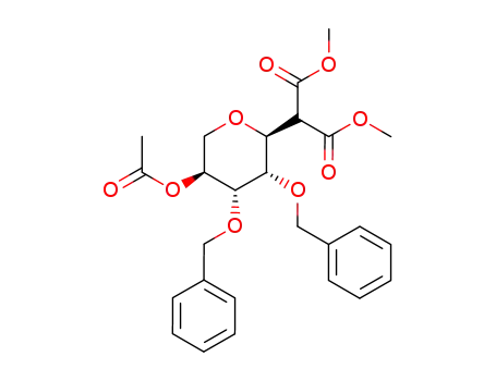 dimethyl <5β-acetoxy-3α,4α-bis(benzyloxy)tetrahydro-2H-pyran-2β-yl>malonate