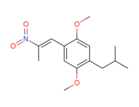 Molecular Structure of 89556-63-8 (Benzene, 1,4-dimethoxy-2-(2-methylpropyl)-5-(2-nitro-1-propenyl)-)