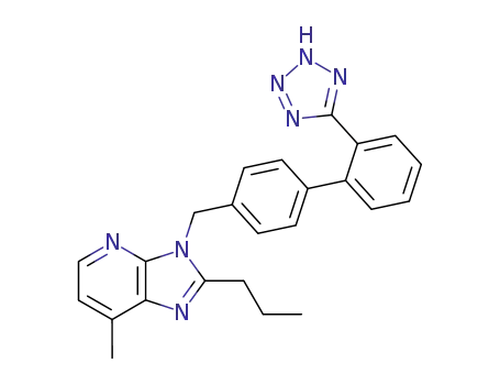 Molecular Structure of 133240-38-7 (3H-Imidazo[4,5-b]pyridine,7-methyl-2- propyl-3-[[2'-(1H-tetrazol-5-yl)[1,1'- biphenyl]-4-yl]methyl]- )