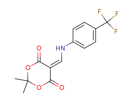 Molecular Structure of 681472-89-9 (2,2-dimethyl-5-[[4-(trifluoromethyl)anilino]methylene]-1,3-dioxane-4,6-dione)