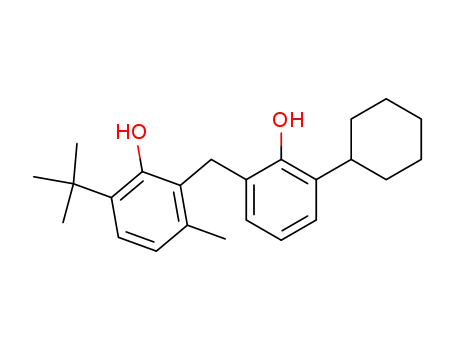 Molecular Structure of 78576-66-6 (6-tert-Butyl-2-(3-cyclohexyl-2-hydroxy-benzyl)-3-methyl-phenol)