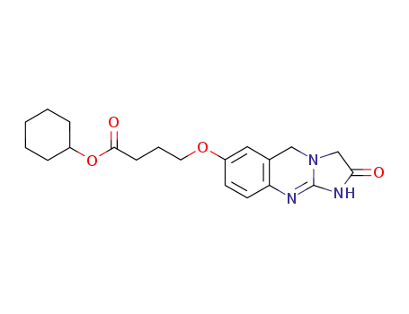 Molecular Structure of 105695-39-4 (Butanoic acid,
4-[(1,2,3,5-tetrahydro-2-oxoimidazo[2,1-b]quinazolin-7-yl)oxy]-,
cyclohexyl ester)