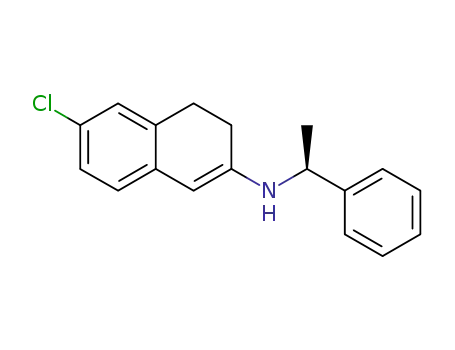 Molecular Structure of 148835-23-8 ((6-Chloro-3,4-dihydro-naphthalen-2-yl)-((S)-1-phenyl-ethyl)-amine)