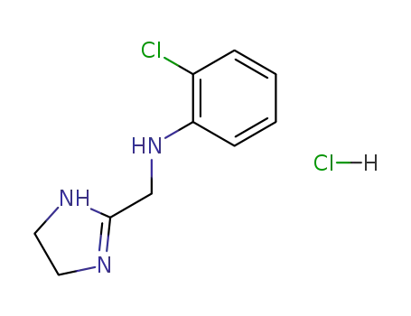 Molecular Structure of 67084-31-5 (2-chloro-<i>N</i>-(4,5-dihydro-1<i>H</i>-imidazol-2-ylmethyl)-aniline; hydrochloride)