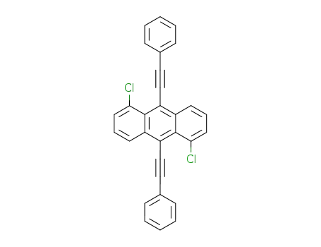 Molecular Structure of 51580-24-6 (9,10-BIS(PHENYLETHYNYL)-1,5-DICHLOROANTHRACENE)