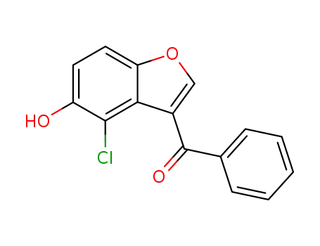 Molecular Structure of 88673-85-2 (Methanone, (4-chloro-5-hydroxy-3-benzofuranyl)phenyl-)