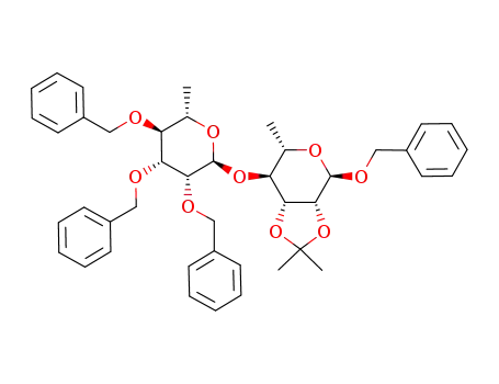 Molecular Structure of 83866-12-0 (benzyl 2,3-O-isopropylidene-4-O-(2,3,4-tri-O-benzyl-α-L-rhamnopyranosyl)-α-L-rhamnopyranoside)