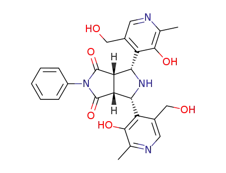 Molecular Structure of 88328-23-8 (2,4-bis(3'-hydroxy-5'-hydroxymethyl-2'-methyl-4'-pyridyl)-7-phenyl-6,8-dioxo-3,7-diazabicyclo<3.3.0>octane)