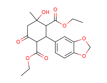 diethyl 2-benzo[1,3]dioxol-5-yl-4-hydroxy-4-methyl-6-oxo-cyclohexane-1,3-dicarboxylate cas  6286-69-7