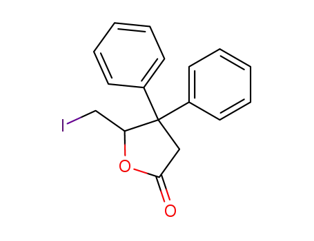 Molecular Structure of 53560-49-9 (5-Iodomethyl-4,4-diphenyl-dihydro-furan-2-one)