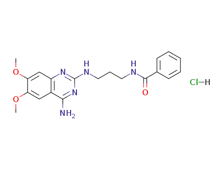 Molecular Structure of 65189-53-9 (Benzamide,
N-[3-[(4-amino-6,7-dimethoxy-2-quinazolinyl)amino]propyl]-,
monohydrochloride)