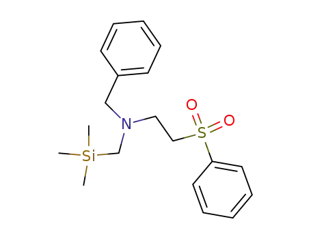 Molecular Structure of 105519-13-9 (Benzenemethanamine,
N-[2-(phenylsulfonyl)ethyl]-N-[(trimethylsilyl)methyl]-)