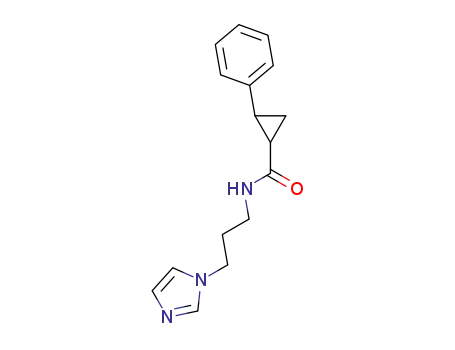 Molecular Structure of 100468-15-3 (2-Phenyl-cyclopropanecarboxylic acid (3-imidazol-1-yl-propyl)-amide)