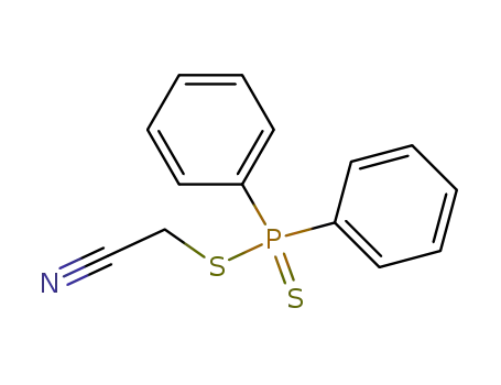 Molecular Structure of 24625-61-4 (Diphenylphosphinodithioic acid cyanomethyl ester)