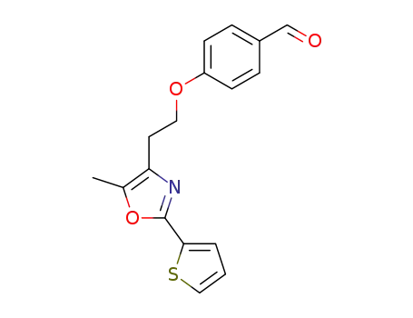 Molecular Structure of 103789-62-4 (Benzaldehyde, 4-[2-[5-methyl-2-(2-thienyl)-4-oxazolyl]ethoxy]-)