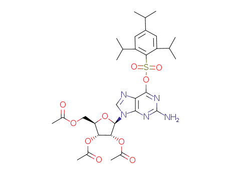 Acetic acid (2R,3R,4R,5R)-4-acetoxy-5-acetoxymethyl-2-[2-amino-6-(2,4,6-triisopropyl-benzenesulfonyloxy)-purin-9-yl]-tetrahydro-furan-3-yl ester