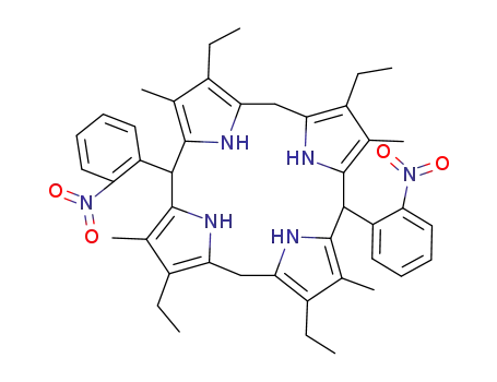 Molecular Structure of 94136-30-8 (2,8,12,18-Tetraethyl-3,7,13,17-tetramethyl-5,15-bis-(2-nitro-phenyl)-porphyrinogene)