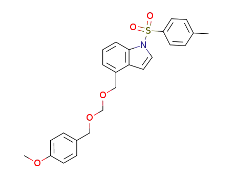 Molecular Structure of 118617-88-2 (4-(4-Methoxy-benzyloxymethoxymethyl)-1-(toluene-4-sulfonyl)-1H-indole)