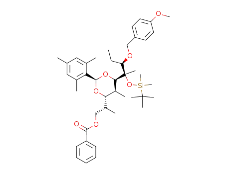 (2R,3S,4S,5R,6R,7R)-1-Benzoyloxy-6-<(1,1-dimethylethyl)dimethylsilyloxy>-7-(4-methoxybenzyloxy)-2,4,6-trimethyl-3,5-(2,4,6-trimethylbenzylidenedioxy)nonane
