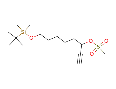 Molecular Structure of 167475-30-1 (1-Octyn-3-ol, 8-[[(1,1-dimethylethyl)dimethylsilyl]oxy]-, methanesulfonate)