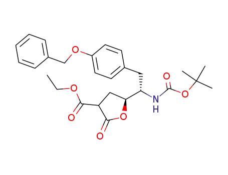 Molecular Structure of 126410-48-8 (3-Furancarboxylic acid,
5-[1-[[(1,1-dimethylethoxy)carbonyl]amino]-2-[4-(phenylmethoxy)phenyl]
ethyl]tetrahydro-2-oxo-, ethyl ester)
