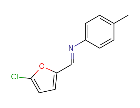 Molecular Structure of 116507-08-5 (<i>N</i>-(5-chloro-furan-2-ylmethylene)-4-methyl-aniline)