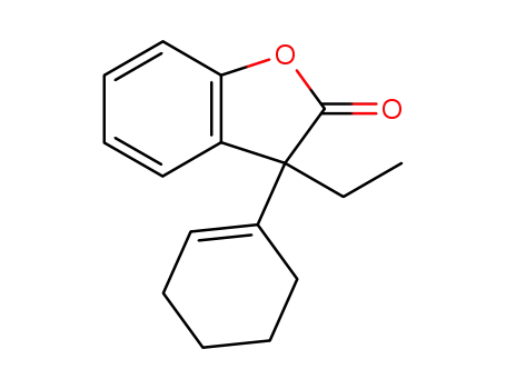 Molecular Structure of 89908-50-9 (2(3H)-Benzofuranone, 3-(1-cyclohexen-1-yl)-3-ethyl-)