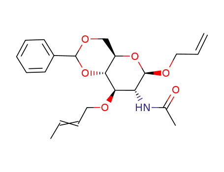 allyl 2-acetamido-4,6-O-benzylidene-3-O-(2-butenyl)-2-deoxy-β-D-glucopyranoside