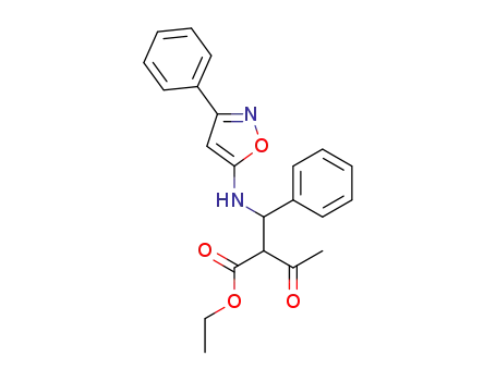 Molecular Structure of 98516-48-4 (5-(2-ethoxycarbonyl-3-oxo-1-phenyl)butylamino-3-phenylisoxazole)