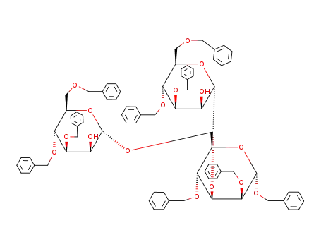 benzyl O-(3,4,6-tri-O-benzyl-α-D-mannopyranosyl)-(1->3)-O->(3,4,6-tri-O-benzyl-α-D-mannopyranosyl)-(1->6)>-2,4-di-O-benzyl-α-D-mannopyranoside