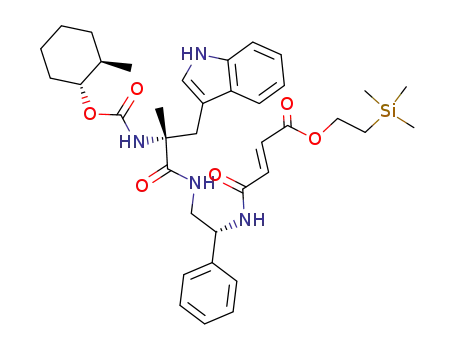 (E)-3-{(R)-2-[(R)-3-(1H-Indol-3-yl)-2-methyl-2-((1R,2R)-2-methyl-cyclohexyloxycarbonylamino)-propionylamino]-1-phenyl-ethylcarbamoyl}-acrylic acid 2-trimethylsilanyl-ethyl ester