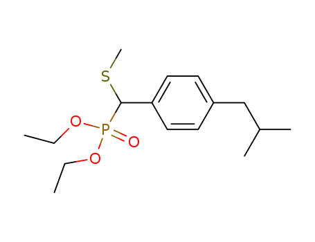 Molecular Structure of 107126-09-0 ([(4-Isobutyl-phenyl)-methylsulfanyl-methyl]-phosphonic acid diethyl ester)