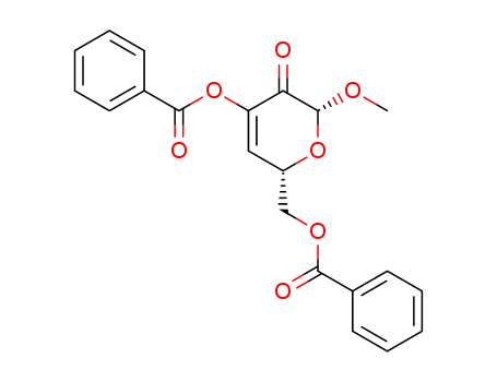 2H-Pyran-3(6H)-one,4-(benzoyloxy)-6-[(benzoyloxy)methyl]-2-methoxy-, (2R-cis)- (9CI) cas  52152-86-0