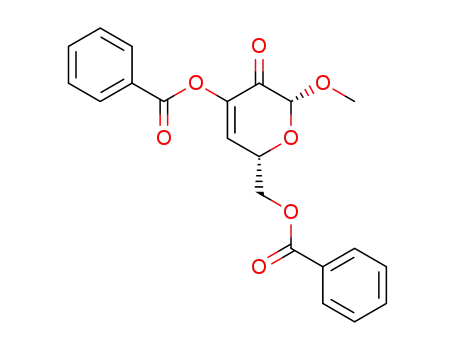 Molecular Structure of 52152-86-0 ([4-(benzoyloxy)-6-methoxy-5-oxo-5,6-dihydro-2H-pyran-2-yl]methyl benzoate)
