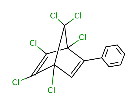 Molecular Structure of 6558-27-6 (1,2,3,4,7,7-hexachloro-5-phenylbicyclo[2.2.1]hepta-2,5-diene)