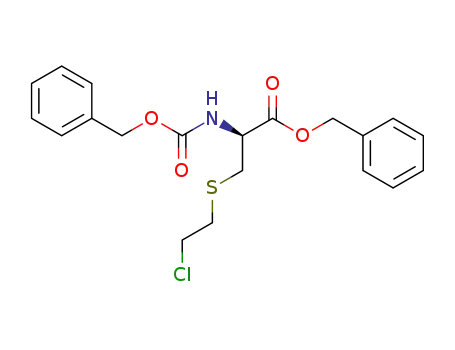 Molecular Structure of 113494-28-3 (D-Cysteine, S-(2-chloroethyl)-N-[(phenylmethoxy)carbonyl]-,
phenylmethyl ester)