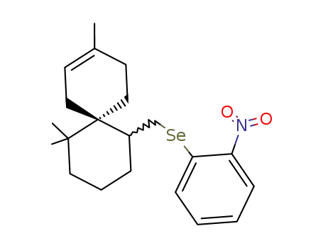 Molecular Structure of 88802-82-8 (Spiro[5.5]undec-2-ene,
3,7,7-trimethyl-11-[[(2-nitrophenyl)seleno]methyl]-)