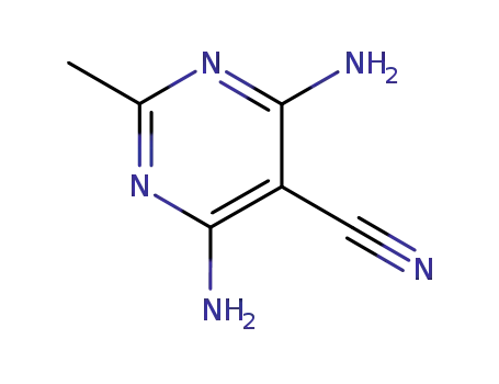 Molecular Structure of 76587-28-5 (5-Pyrimidinecarbonitrile, 4,6-diamino-2-methyl- (7CI,9CI))