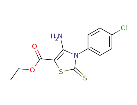 Molecular Structure of 57037-03-3 (ETHYL 4-AMINO-3-(4-CHLOROPHENYL)-2-THIOXO-2,3-DIHYDRO-1,3-THIAZOLE-5-CARBOXYLATE)