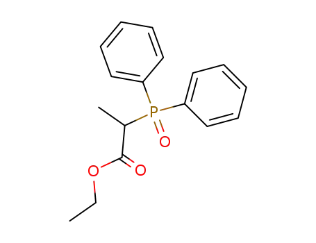 Molecular Structure of 25263-08-5 (Propanoic acid, 2-(diphenylphosphinyl)-, ethyl ester)