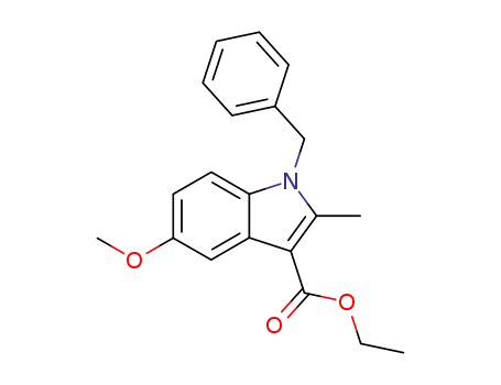 Molecular Structure of 59513-85-8 (Indole-3-carboxylic acid, 1-benzyl-5-methoxy-2-methyl-, ethyl ester)