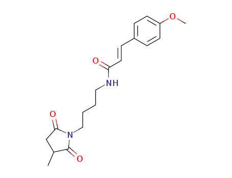 Molecular Structure of 150254-86-7 ((+/-)-(E)-3-(4-Methoxyphenyl)-N-<4-(3-methyl-2,5-dioxo-1-pyrrolidinyl)butyl>-2-propenamide)