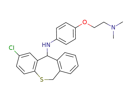 Molecular Structure of 128457-35-2 (N-(2-chloro-6,11-dihydrodibenzo[b,e]thiepin-11-yl)-N-{4-[2-(dimethylamino)ethoxy]phenyl}amine)
